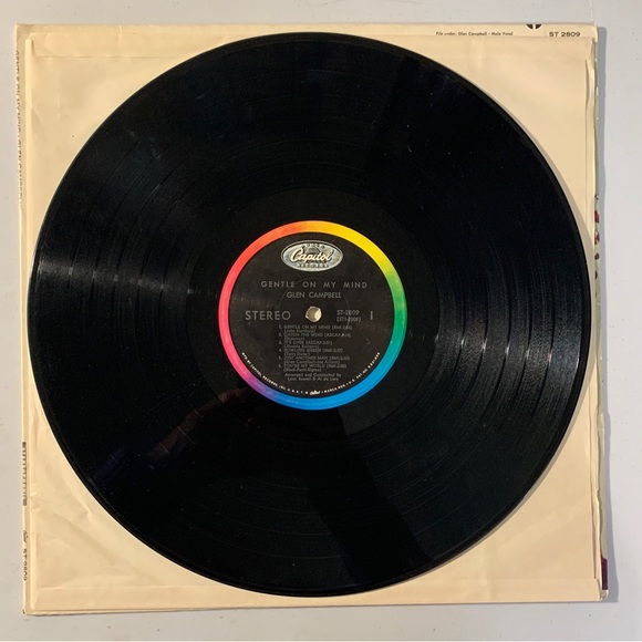 Glen Campbell Gentle On My Mind LP Vinyl Album ST 2809 Capitol 33RPM 12" - Picture 3 of 4